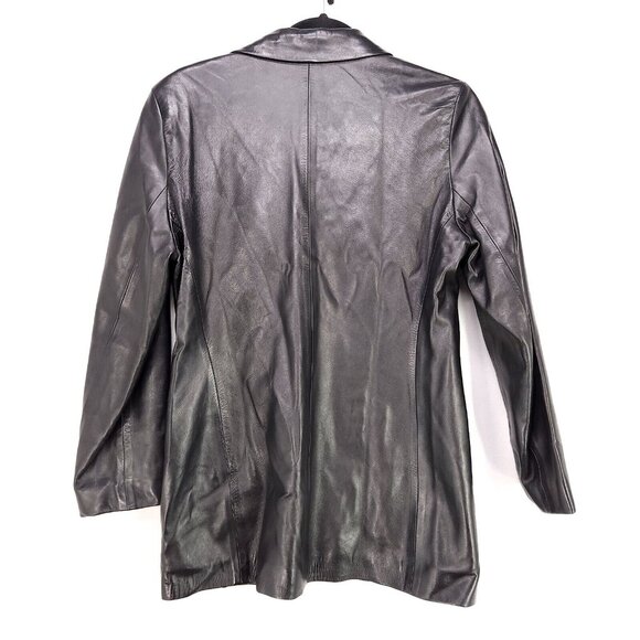 Mac Douglas Leather Jacket Vintage 1980 Paris Black Blazer Size 40 Lambskin - Picture 2 of 14